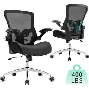 Luckyear Office Chair Ergonomic Desk Chair-400lbs Big and Tall Heavy Duty, Wide & Soft 3D Modeling Foam Cushion Home Office Desk Chair with Adjustable Seat Height, Executive Computer Task Chair