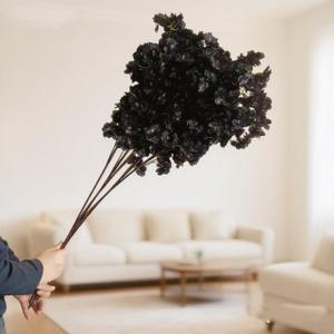 5Pcs Faux Cherry Blossom Branches, Artificial Cherry Blossom Stems and Flowers, Vase Arrangements for DIY Home Wedding Tree Party Decor