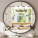 30 Inch Round Bathroom Mirror - Wall Mounted Circle Mirror with Metal Frame, Modern Mirror Suitable for Bathroom, Vanity, Entryway, Living Room, Wall Decor,Black