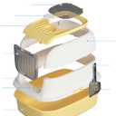 Cat Litter Box with Scoop, Front Entry Covered Litter Box with Lid, Top Exit Kitty Litter Box, Easy to Clean Durable Plastic Litter Pan, Ideal Size for Small to Medium Cats 20.61614.3Yellow