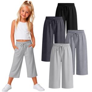 Oakgarden 4 Pack Girls' Capri Pants, 4-Color, 7-8 Years