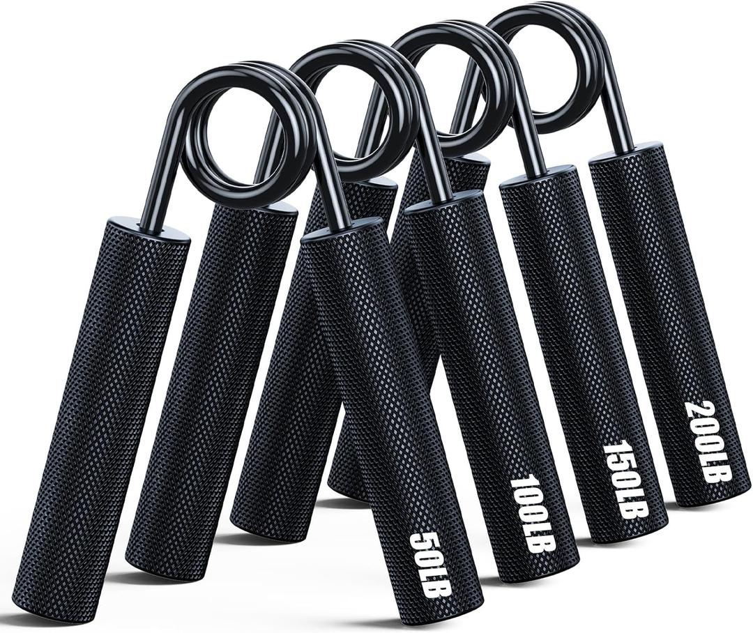 Grip Strength Trainer 6 Pack,50LB-300LB Metal Hand Grip Strengthener,Non-Slip Heavy-Duty Forearm Exerciser,Hand Gripper for Muscle Building and Hand Rehabilitation Exercising