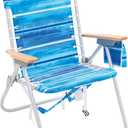 Rio Brands 4-Position Hi-Boy Backpack Beach Chair, Folding Chair for Outdoors, Stripe