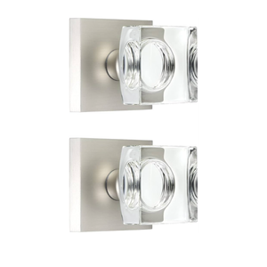 Coolnews Crystal Door Knobs with Lock, Satin Nickel Finish for Bathroom & Bedroom Privacy