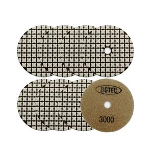BGTEC 4 Inch Dry Diamond Polishing Pads Set,8 Pieces Pads Kit Grit 3000 for Granite Marble Stone Quartz Tiles Concrete Floor Edges Countertop Polishing