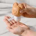 Cute Bear Travel Bottles Set for Toiletries 3 Pack 2.8oz 80ML Leak Proof Silicone Containers for Conditioner Shampoo Lotion (Beige)