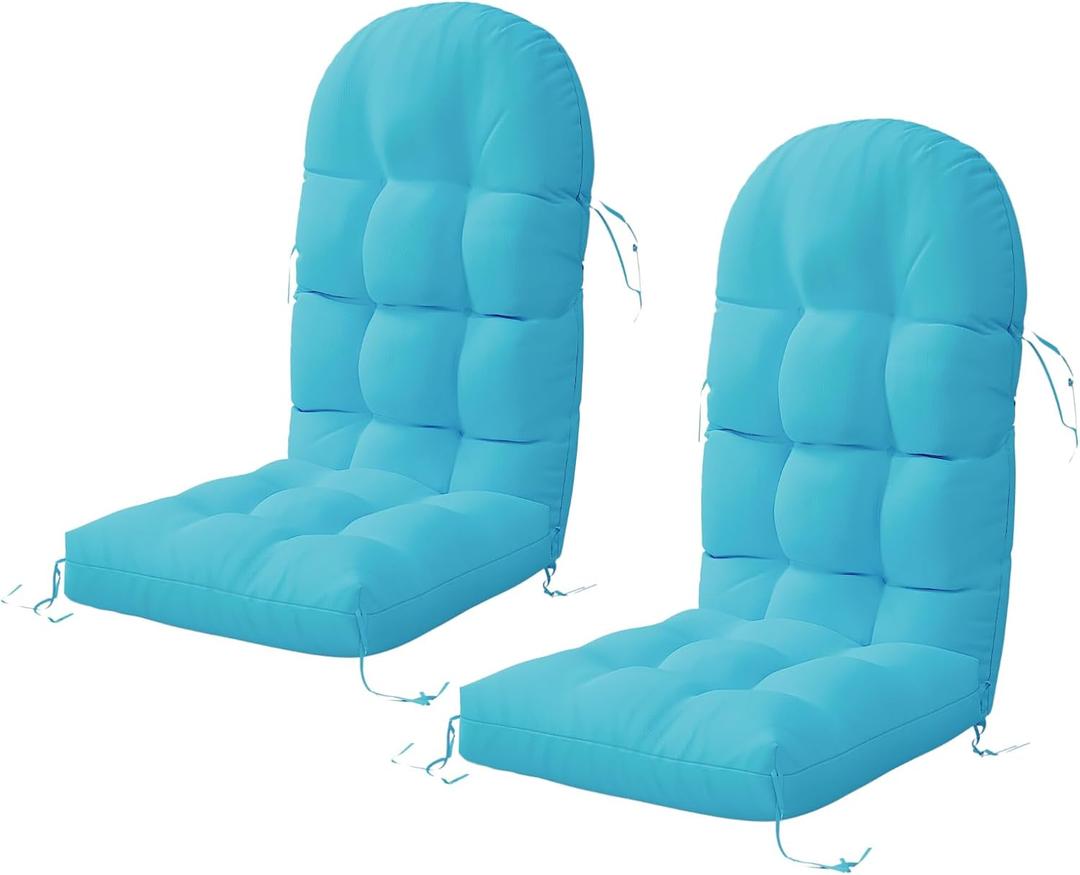 Sannwsg Adirondack Chair Cushion Set of 2, Rocking Chair Cushions, High Back Patio Cushions, Thickened Weather Resistant Patio Cushion with 6 Ties, Non Slip Fade & Waterproof
