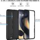 Qinmay Phone Case for Motorola Moto Edge 5G 2024 Case, Heavy Duty Shockproof & Dropproof 3-Layer Cover Phone Case for Motorola Moto Edge 2024 (BeltClip_Black)