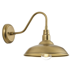 Black Gooseneck Barn Light for Farmhouse 10 Inch Dome Exterior Lights Fixture with Wall Mount, Outdoor Wall Sconce for Garage Porch Patio