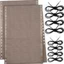 Queekay 2 Pcs Gravity Chair Replacement Fabric with 8 Bungee Cord Lounge Cloth Mesh Patio Chair Repair Kit Sling Fabric Replacement for Patio Recliner Outdoor Lawn Pool Beach (63" X 21",Light Brown)
