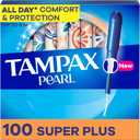 Tampax Pearl Tampons, with LeakGuard Braid, Super Plus Absorbency, Unscented, 100 Count (2 Packs of 50)