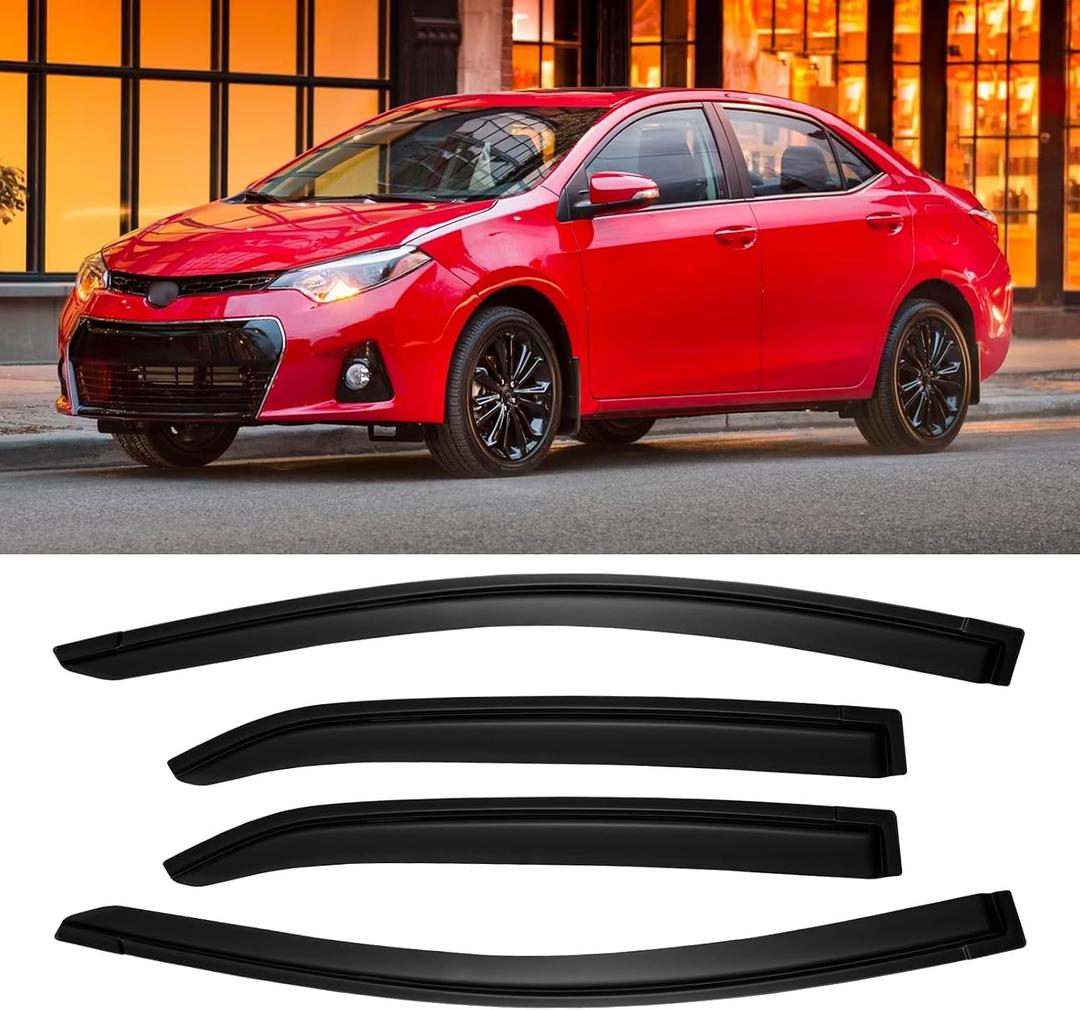 Window Rain Guards for 2014-2019 Toyota Corolla, Window Visor Guard Vent Wind Shade Deflector Rain Shield Protector Sun for 14-19 Corolla 2015 2016 2017 2018 14 15 16 17 18 19,Outside-Mount, 4PCS