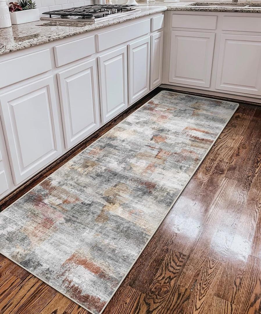 vivorug Runner Rug 2'x7' Machine Washable Non-Slip Runners for Hallways Kitchen Entryway Laundry Room Modern Abstract Carpet Hallway Runner, Colorful/ Multi