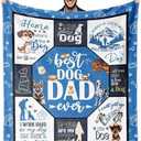 Paoeyty Best Dog Dad Gift for Men, Throw Blanket 60"X50", Decoration Gifts for Dog Lovers Ideal Present, Birthday Gifts for Dogs Lovers