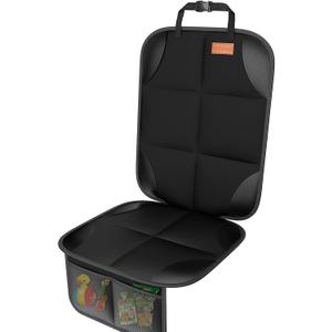 SMART ELF Car Seat Protector [1 Pack] Large Auto Protector for Child Seats with Thickest Padding and Non-Slip Backing Mesh Pockets for SUV, Sedan, Truck, Leather and Fabric - Black