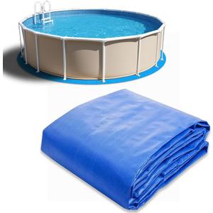 15 FT Round Pool Liner Pad for Above Ground Swimming Pool, Outdoor Pool Mat for Above Ground Pool Pad, Under Pool Floor Liner Underlayment Pad, Prevents Punctures Pool Mat Protector Tarp (15 FT)