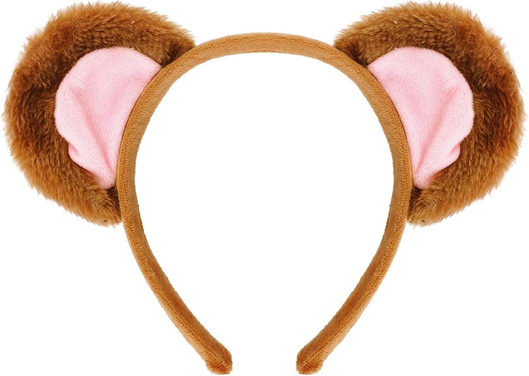 Plush Animal Ears and Horns Headband Animal Cosplay Costume Headwear for Halloween Christmas Carnival Theme Party