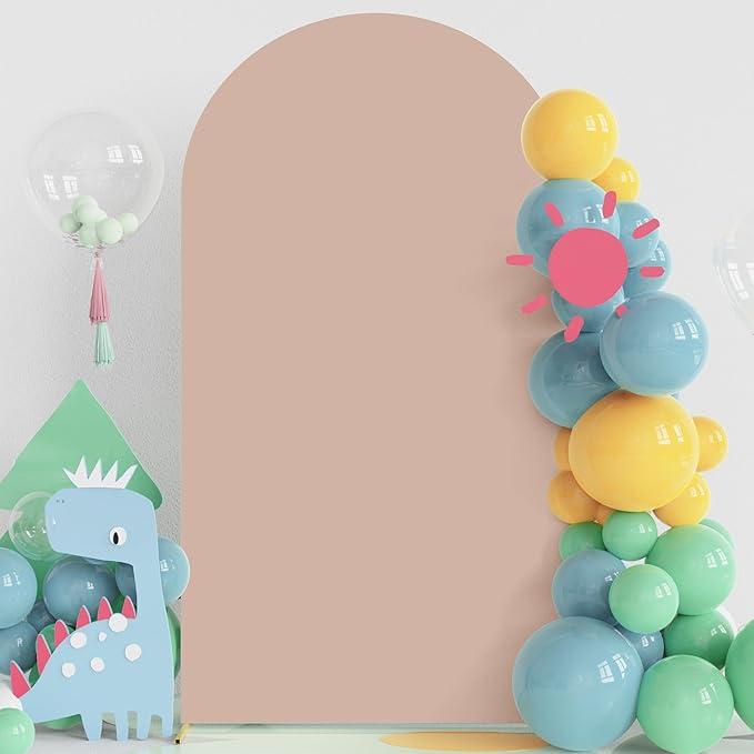 Nude Arch Covers 2 Set-7.2 and 6ft Nude Arch Backdrop Cover Spandex Wedding Metal Balloon Arch Stand Covers for Baby Shower Birthday Party Bridal Shower Photo Arch Covers Stretchy Backdrop