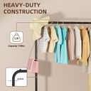 Rolling Clothing Racks for Hanging Clothes, Garment Rack for Clothes to Hang, Metal Portable Wardrobe Rack for Coats, Jackets, Shirts, Dress,Black