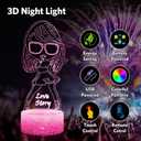 3D Night Light Gifts: Fans Merch, Table Lamp with Remote Control and Smart Touch, Singer Gifts for Girls Room Decor Music Party Birthday Christmas (Multicolor)