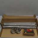 KAMANINA 1 Inch Double Curtain Rods 32-86 inch Window Telescoping Drapery Rod, Antique Sliver Heavy Duty Curtain Rods for Windows, Twisted Cage Finials