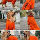 Lovelonglong Waterproof Dog Raincoat 4-Leg Full Body Dog Rain Suit with Reflective Strips & Leash Opening, Outdoor Dog Jacket for Rainy Weather L