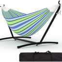 Garvee 2 Person Hammocks with Stand for Outside, Double Hammocks Portable Space Saving Heavy-Duty Steel Stand for Indoor Outdoor Patio with Carrying Bag, 450 lbs Capacity
