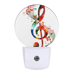EKOBLA Music Night Light Colorful Music Notes Night Lights Plug into Wall for Girls Boys Men Women, Dusk to Dawn Sensor LED Nightlight Home Office