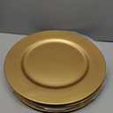 ZEAYEA 12 Pack Gold Charger Plates, 13 Inch Plastic Round Dinner Charger Plates for Wedding Party, Elegant Tabletop Decor