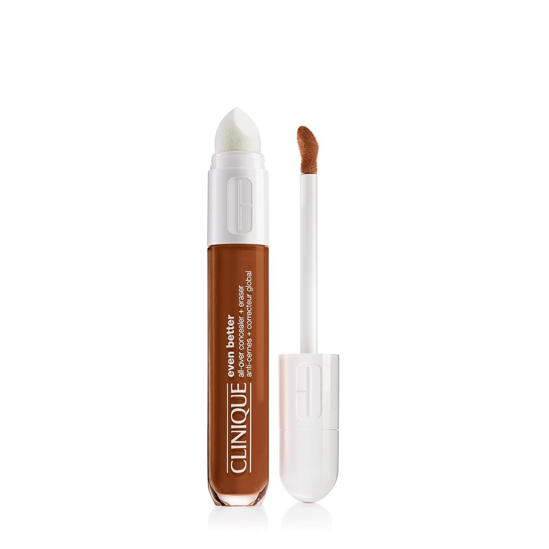 Clinique Even Better All-Over Full Coverage Concealer + Eraser For Dark Circles | Hydrating, Brightening + Depuffing (BD Sienna WN 124 - deep, warm-neutral undertones)