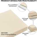 MIULEE Beige Outdoor Dining Cushion 20x20 Inch Waterproof & 3 Year Color Fastness Deep Seat and Back Cushion for Patio Furniture Chair with Ties