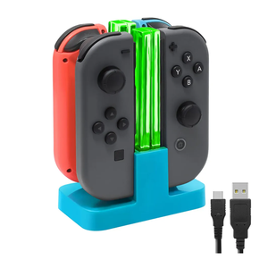 FASTSNAIL Charging Dock Compatible with Nintendo Switch Joy Con and for with Switch OLED with Lamppost LED Indication, Charger Stand Station Compatible with Switch Joy Cons with Charging Cable-Blue