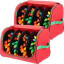 Christmas Light Storage Bag with Reels- Holds up to 750ft of Mini Lights. 600D Zipper Bag & Container for Holiday Xmas Lights