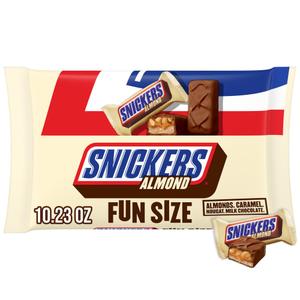 SNICKERS Almond Fun Size Chocolate Bars, Individually Wrapped, 10.23 oz, BB Date 02/2027
