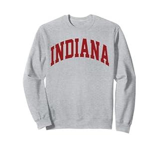 Retro Indiana Men Indiana Women Vintage Red Souvenir Tee IN Sweatshirt, Medium