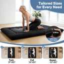 DUMOS Japanese Floor Mattress Full Size, Futon Mattress Foldable with Removable Washable Cover, Portable Roll Up Tatami Mat for Guest Room, Studio Apartment, Camping and Adult, Black