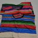 Funtery 3 Pcs Mexican Serape Poncho for Kids Baby Mexico Poncho Costume Cinco De Mayo Outfit Fiesta Theme Party Costume
