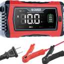 Smart Battery Charger 10A 12V & 24V, Trickle Charger, Battery Maintainer and Desulfator, for Lithium,LiFePO4,Lead Acid (AGM/Gel/SLA..), for Car Motorcycle Lawn Mower