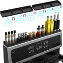 30 Inch Silicone Stove Oven Top Shelf Magnetic for Kitchen Gadgets, Soft Flexible Strong Magnetic Heat Resistant Spice Rack Kitchen Organizer for Over Oven Stove (2parts-Black)
