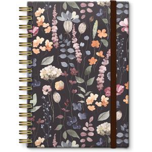 Cute Spiral Notebook, Journal for Women, Hardcover Spiral Journal, 5.5 x 8.3 Inches, 120 Pages,100gsm Paper, for Gifts Nurse Teacher Women Office Supplies(Watercolor Flower)