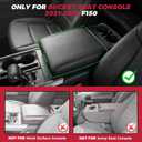 FREESOO Center Console Armrest Cover for Ford F150 2021 2022 2023 2024 2025 2026, Armrest Lid Leather Protector and Middle Console Cushion Interior Accessories, Black (Bucket Seat Only)