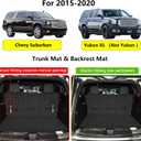 Cargo Mat for 2015-2019 2020 Chevy Chevrolet Suburban/GMC Yukon XL with Backrest Mat,TPE All Weather Protection Car Trunk Mat Covering The Backrest Mat with Velcro Fastener Accessories
