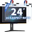 2-Pack 24 Inch 16:9 Magnetic Hanging Computer Screen Protector Blue Light and Anti Glare Filter, Eye Protection Computer Blue Light Blocking Screen, PC Anti-UV Eye Protection Filter Film