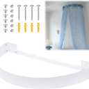 Sintuff 18 Inch DIY Canopy Frame Kit for Rod Pocket Curtains Metal Bed Curtain Kit for Twin to King Size Bed with Instruction Manual Drapery, Panels Not Included