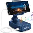 Gifts for Men Women, Bluetooth Speaker Phone Stand with Charging Function 360 Rotable Adjustable Cell Phone Holder HD Surround Sound for Desk Fits All Phones,Tablet (Blue)