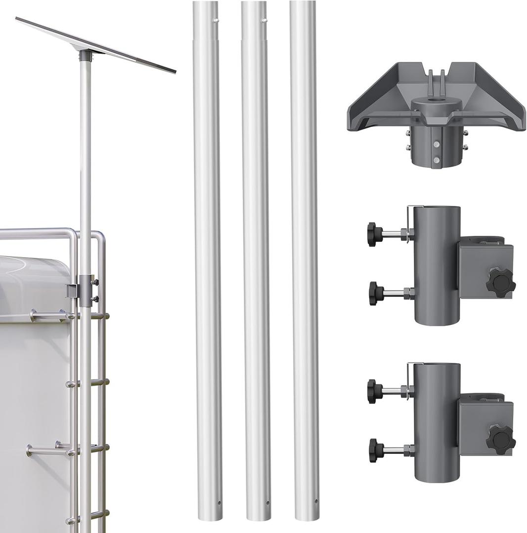 Starlink Pole Mount Gen 3 10FT Starlink Rv Mount with Starlink Gen 3 Pipe Adapter Fits 0.8-1.96 inch Ladder Rails