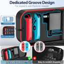Switch Carrying Case Compatible with Nintendo & OLED, Portable Switch Travel Carry Case Fit for Joy-Con and Adapter, Hard Shell Protective OLED Pouch Bag with 20 Games, Red Wii Accessory Kits
