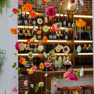 XunYee 12 Pcs 70. 8 ft Flower Garland Artificial Wildflower Floral Vines Hanging Flower Garland Vines Decorations Faux Floral Decorations for Home Garden Office Wedding Party Arch Wall Background