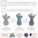SwaddleDesigns Transitional Swaddle Sack, Arms Up Half-Length Sleeves & Mitten Cuffs, Swaddle for Newborn Transition to Baby Sleep Sack Wearable Blanket, 3-6 mo, Medium 14-21 lb, Watercolor Mountains & Trees