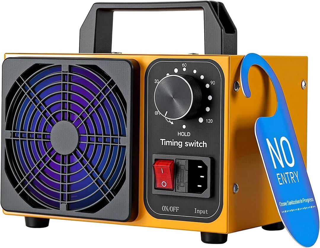 HHGM 128,000mg/h Dual-Fan Machine Generator High Capacity Odor Eliminator Odor Removal Air Purifier Ionizer & Deodorizer for Car, Home, Smoke, Pets, Industrial, Basement, Commercial